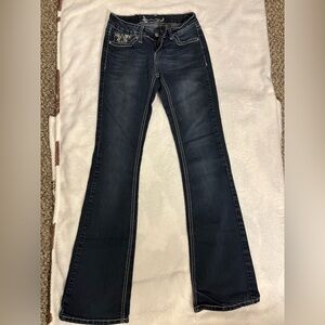 Soundgirl Blue Flare Wide Leg Denim